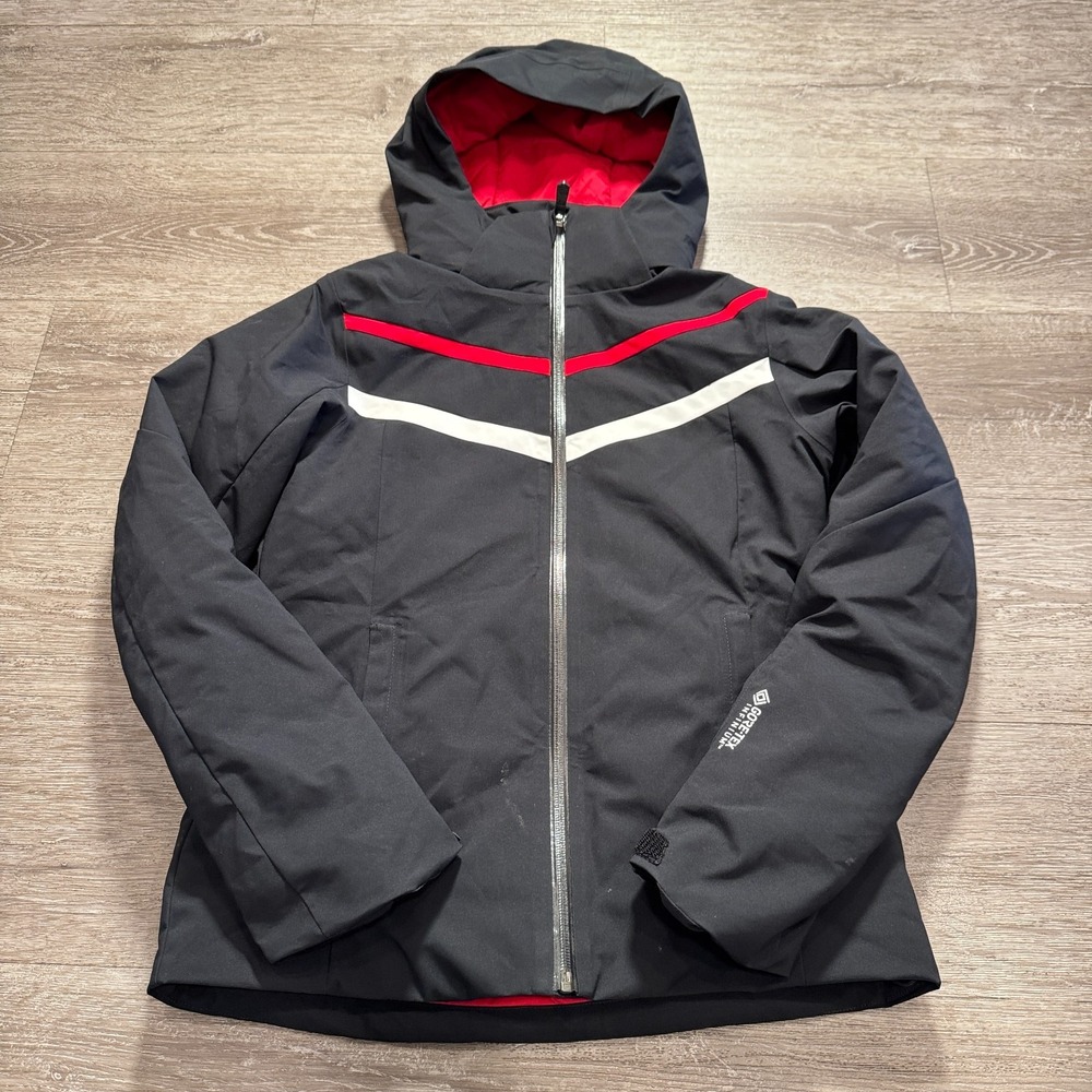 Spyder Jacket Womens 4 Black GORE-TEX Infinium Shell Full Zip Skiing Hooded Volt